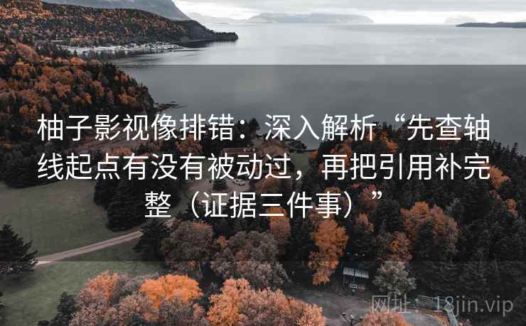柚子影视像排错:深入解析“先查轴线起点有没有被动过,再把引用补完整(证据三件事)” 柚子影视像排错:深入解析“先查轴线起点有没有被动过,再把引用补完整(证据三件事)”