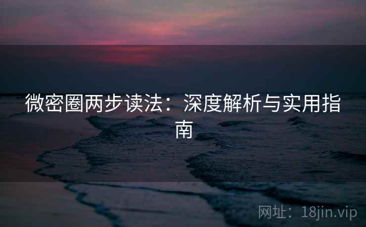 微密圈两步读法：深度解析与实用指南